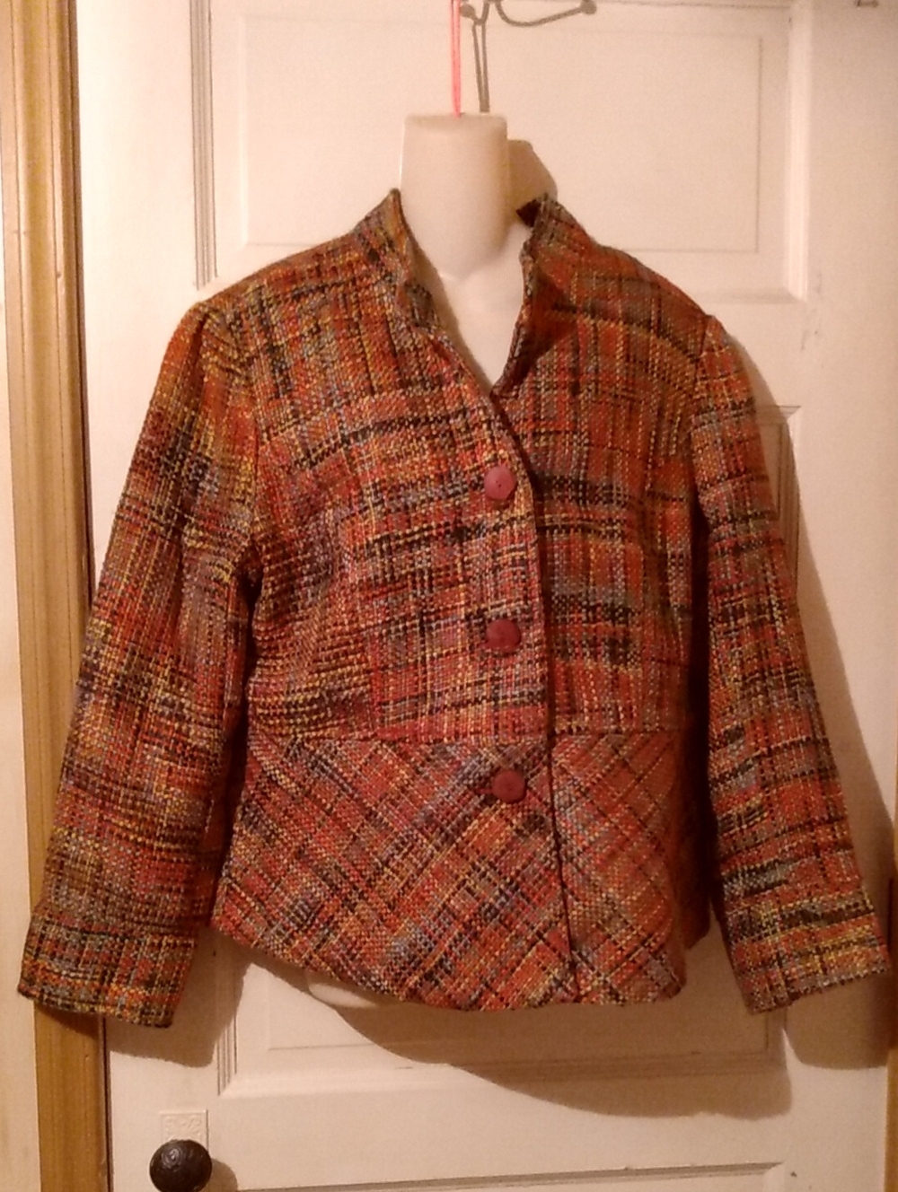 Peplum Tweed Boucle Plus Autumnal Pallette Coat Jacket Nwt